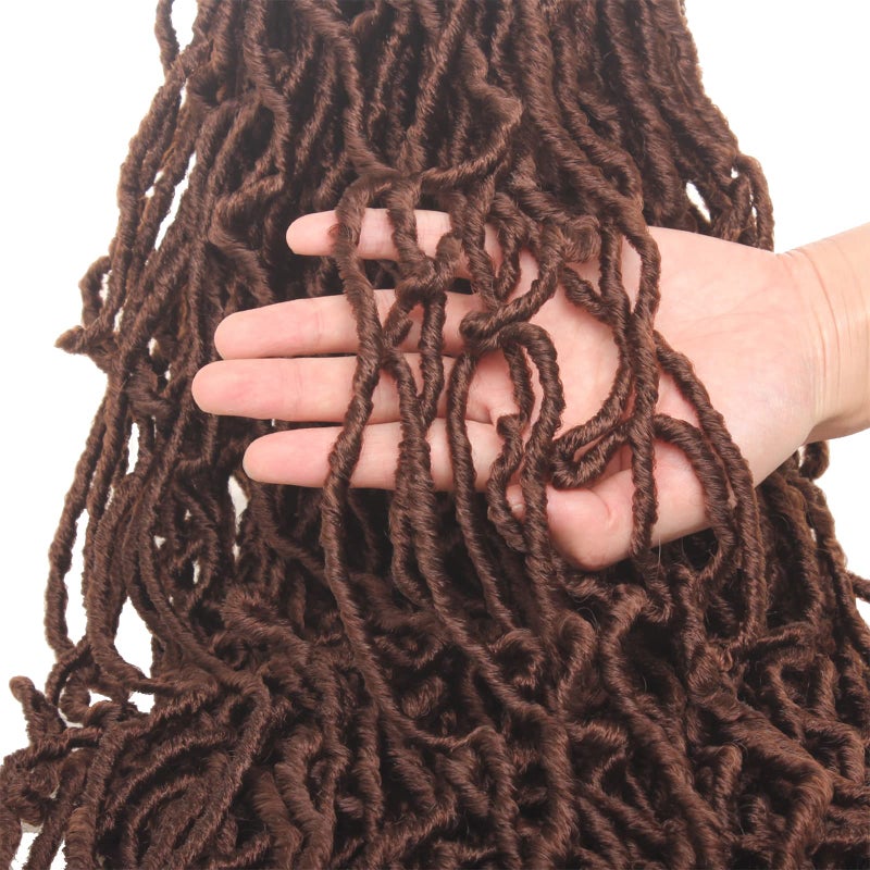 ZRQ 24 Inch New Faux Locs Hair 2Packs Synthetic Natural Wavy Crochet Hair Pre-Looped Most Natural Goddess Soft Locs Hair Extensions for Black Women (24 Inch, 30#) - Image 4